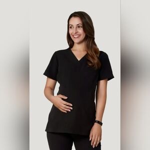 Mandala Maternity One Pocket Top - Black